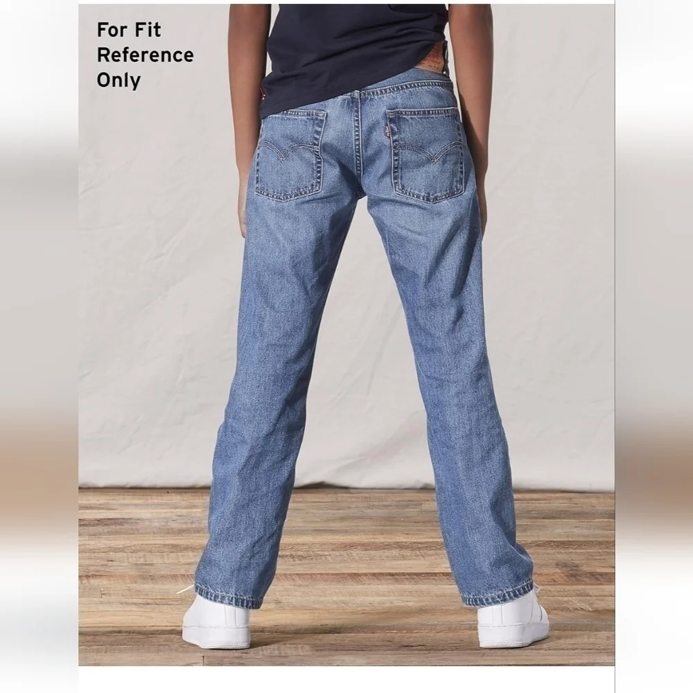 LEVI'S Boy's 550 Relaxed Fit Darkwash Denim Blue Jeans, size 8